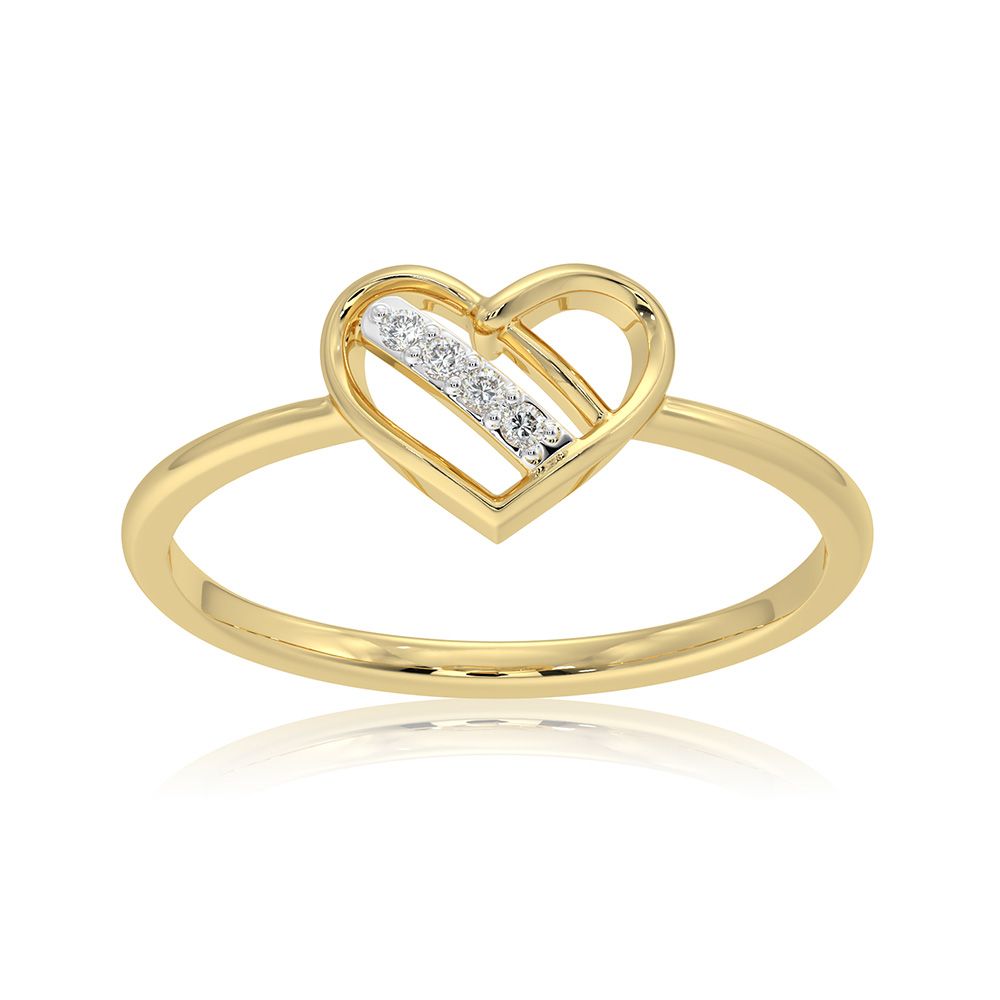 Love 9KT Yellow Gold Diamond Ring-Rings-ERG26K41