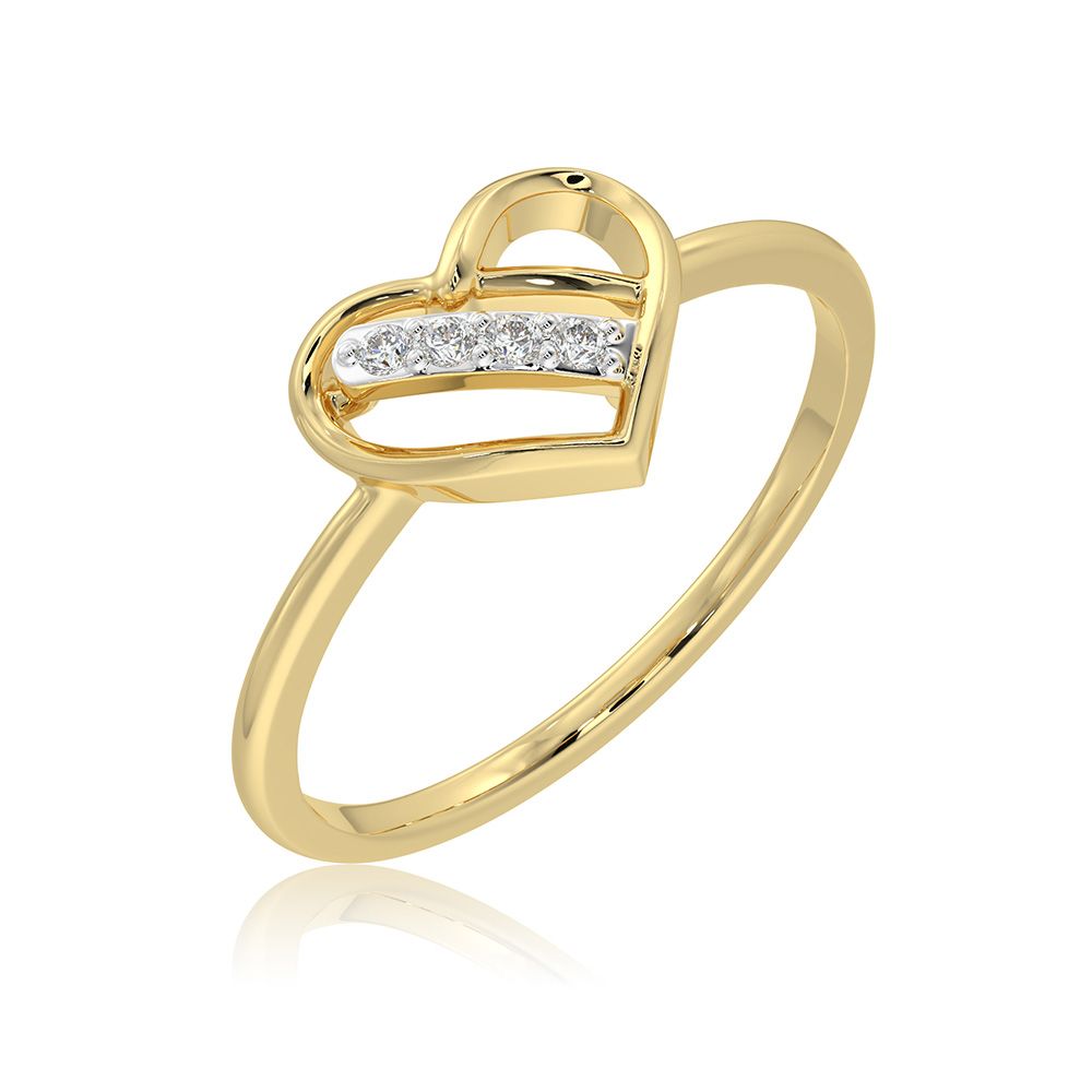 Love 9KT Yellow Gold Diamond Ring-Rings-ERG26K41