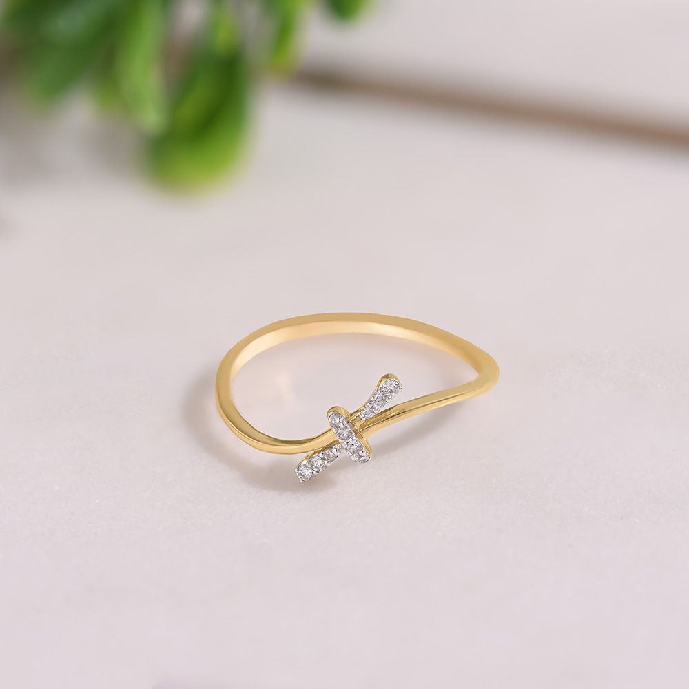 Timeless Knot 9KT Yellow Gold Diamond Ring-Rings-ERG26K42