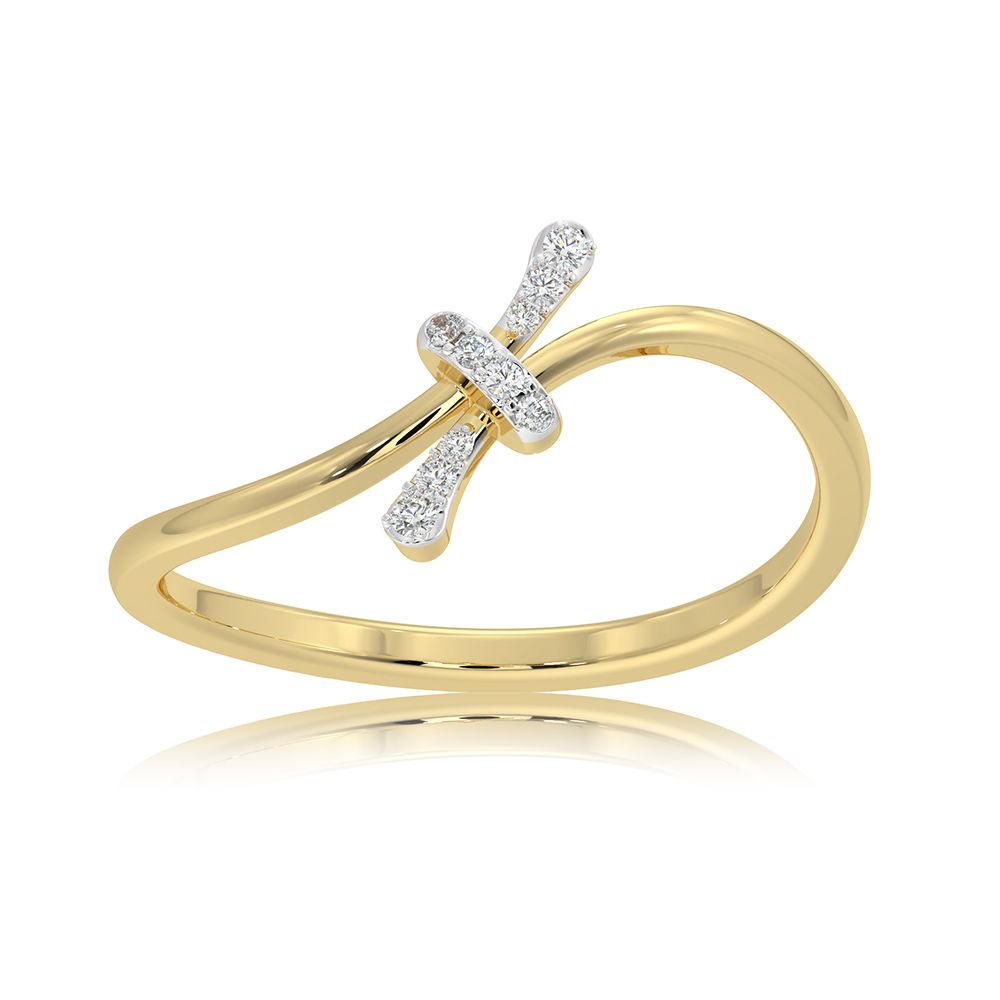 Timeless Knot 9KT Yellow Gold Diamond Ring-Rings-ERG26K42