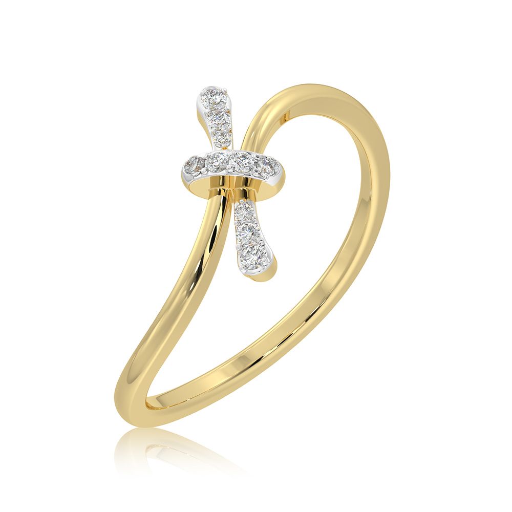 Timeless Knot 9KT Yellow Gold Diamond Ring-Rings-ERG26K42