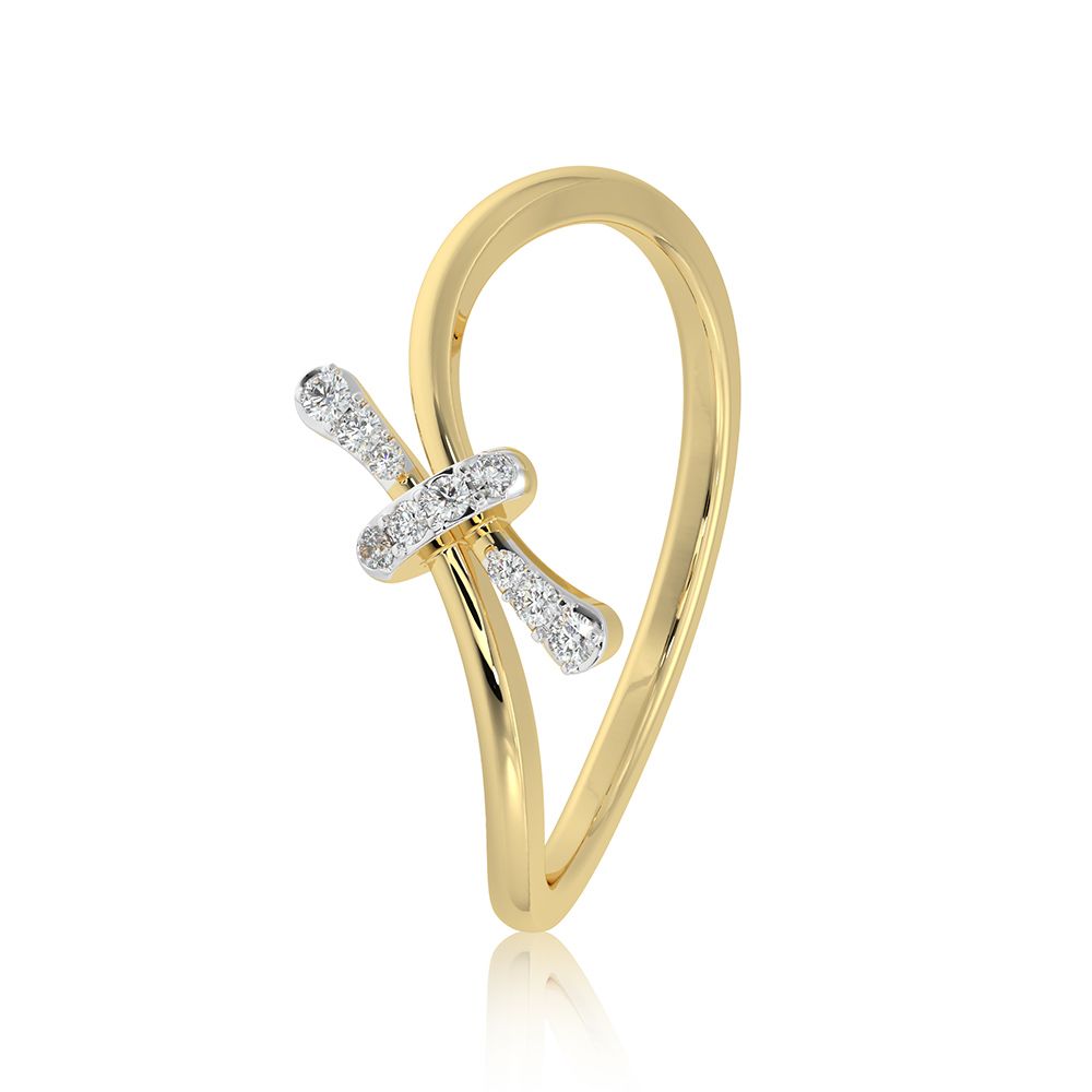 Timeless Knot 9KT Yellow Gold Diamond Ring-Rings-ERG26K42
