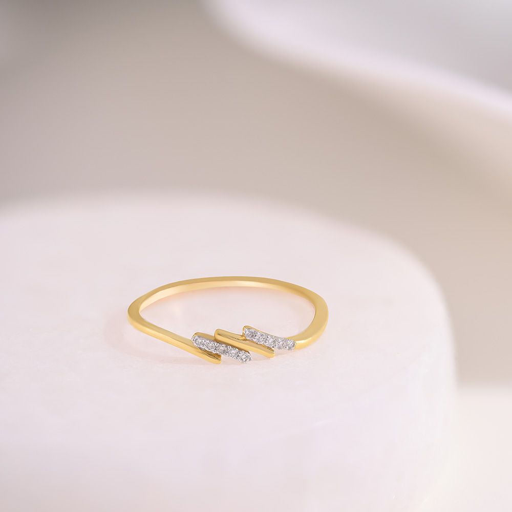 Daily Stylish 9KT Yellow Gold Diamond Ring-Rings-ERG26K43