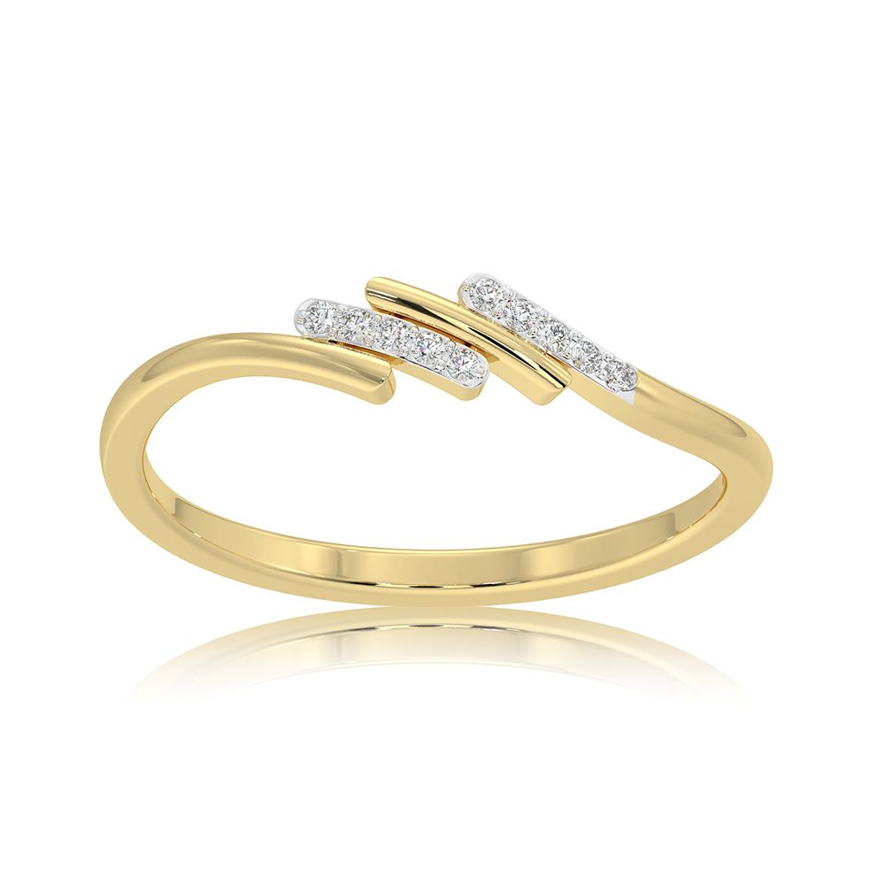 Daily Stylish 9KT Yellow Gold Diamond Ring-Rings-ERG26K43