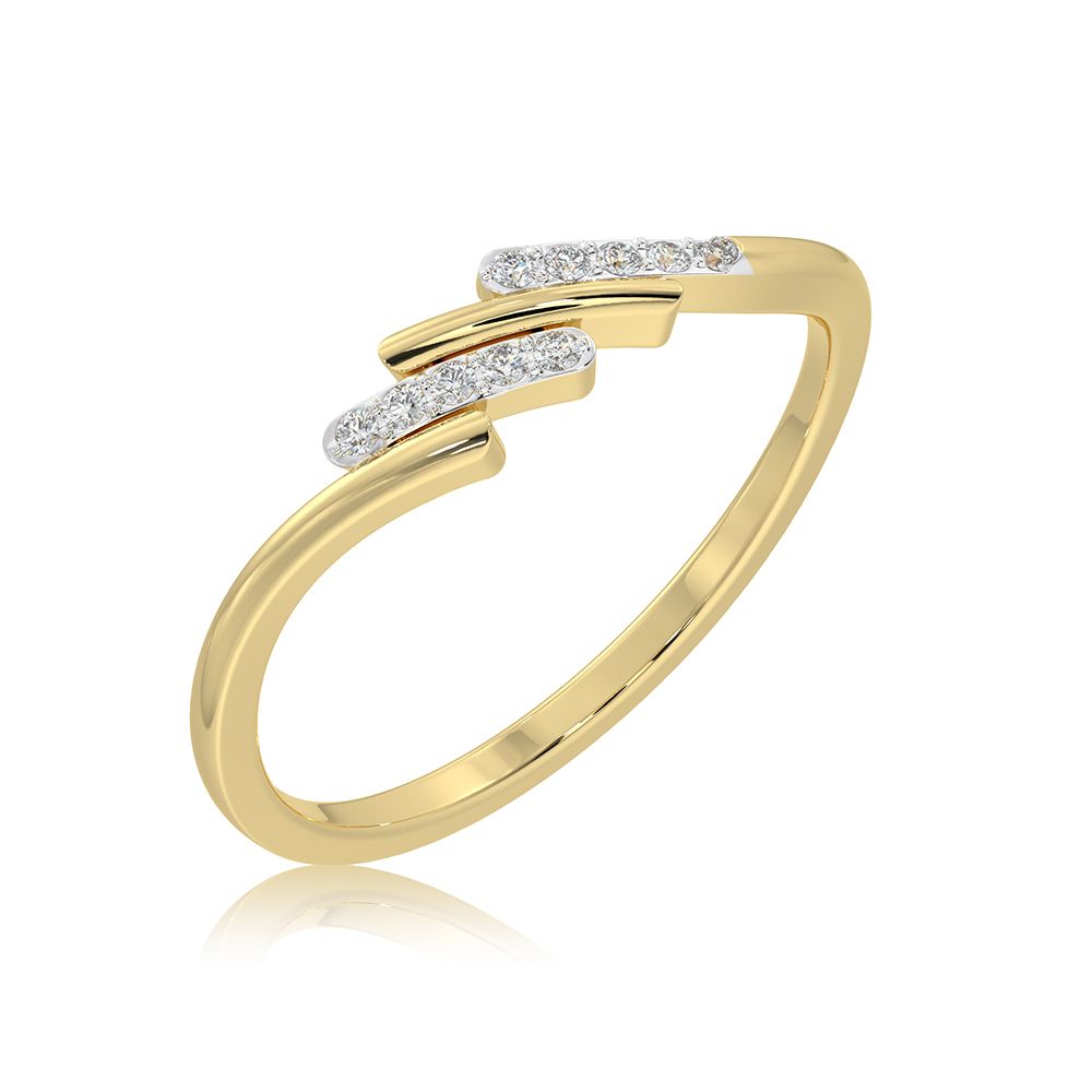 Daily Stylish 9KT Yellow Gold Diamond Ring-Rings-ERG26K43