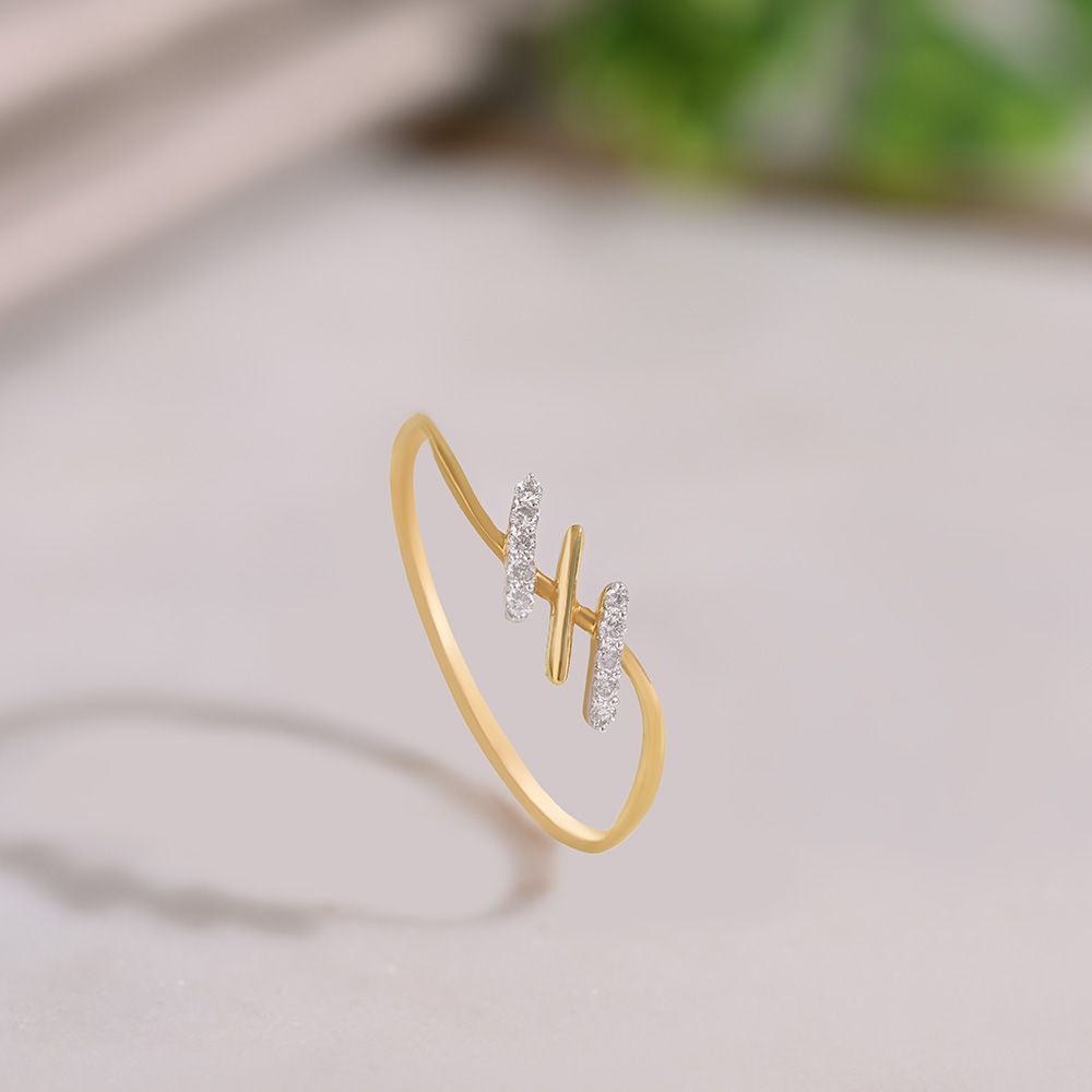 Everyday Minimal 9KT Yellow Gold Diamond Ring-Rings-ERG26K44