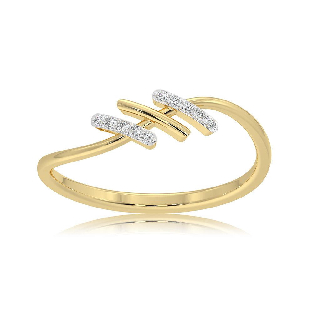 Everyday Minimal 9KT Yellow Gold Diamond Ring-Rings-ERG26K44
