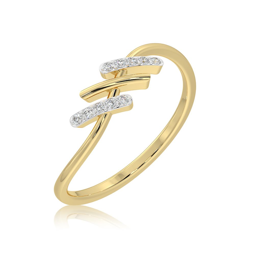 Everyday Minimal 9KT Yellow Gold Diamond Ring-Rings-ERG26K44