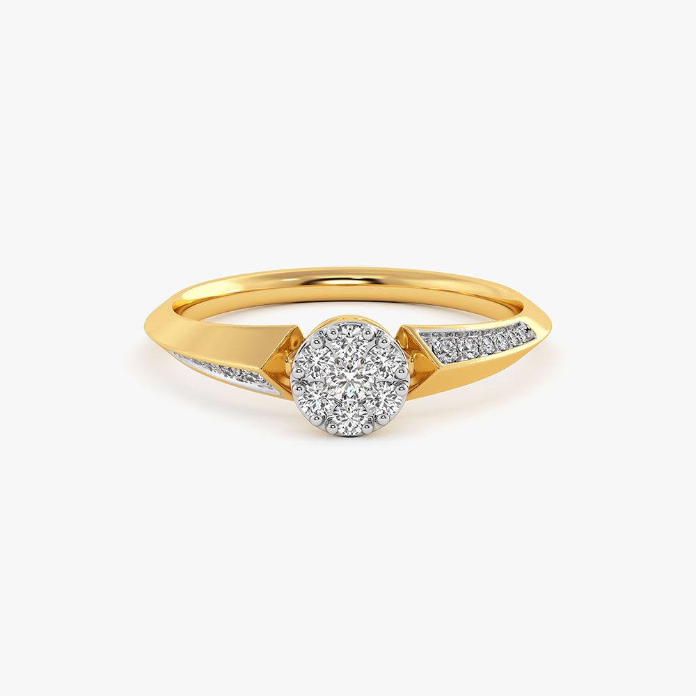 Everyday Geometric Yellow Gold Diamond Ring-Rings-ERG26K50