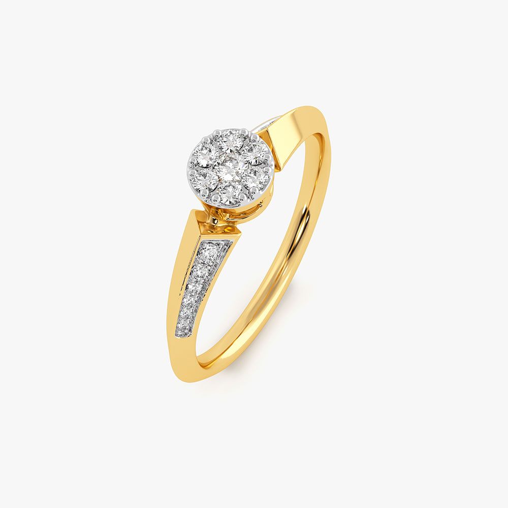 Everyday Geometric Yellow Gold Diamond Ring-Rings-ERG26K50