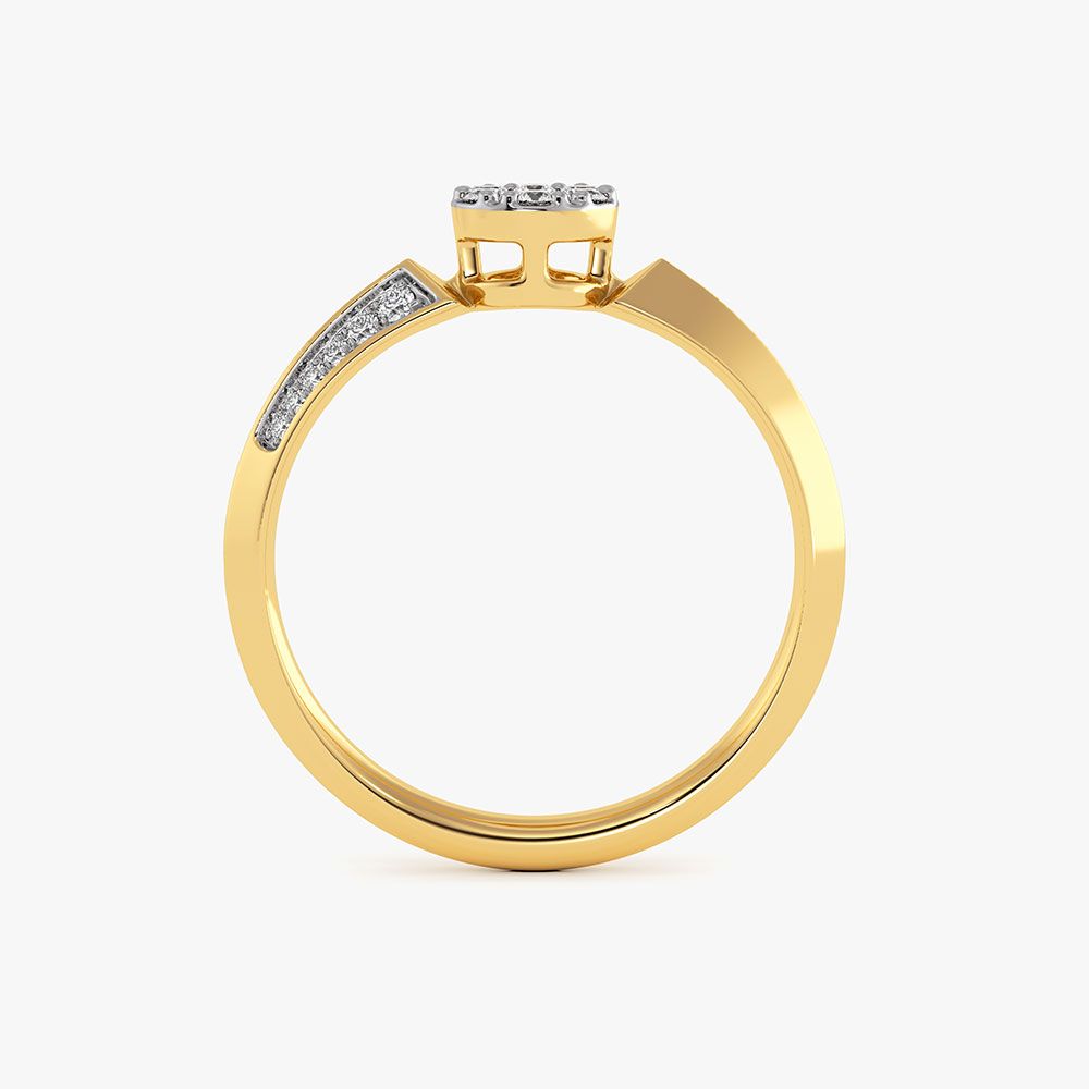 Everyday Geometric Yellow Gold Diamond Ring-Rings-ERG26K50