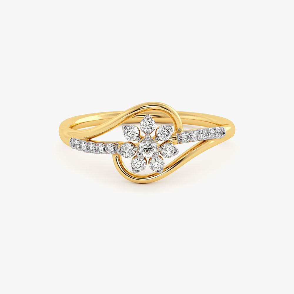Perfect Bloom Yellow Gold Diamond Ring-Rings-ERG26K53