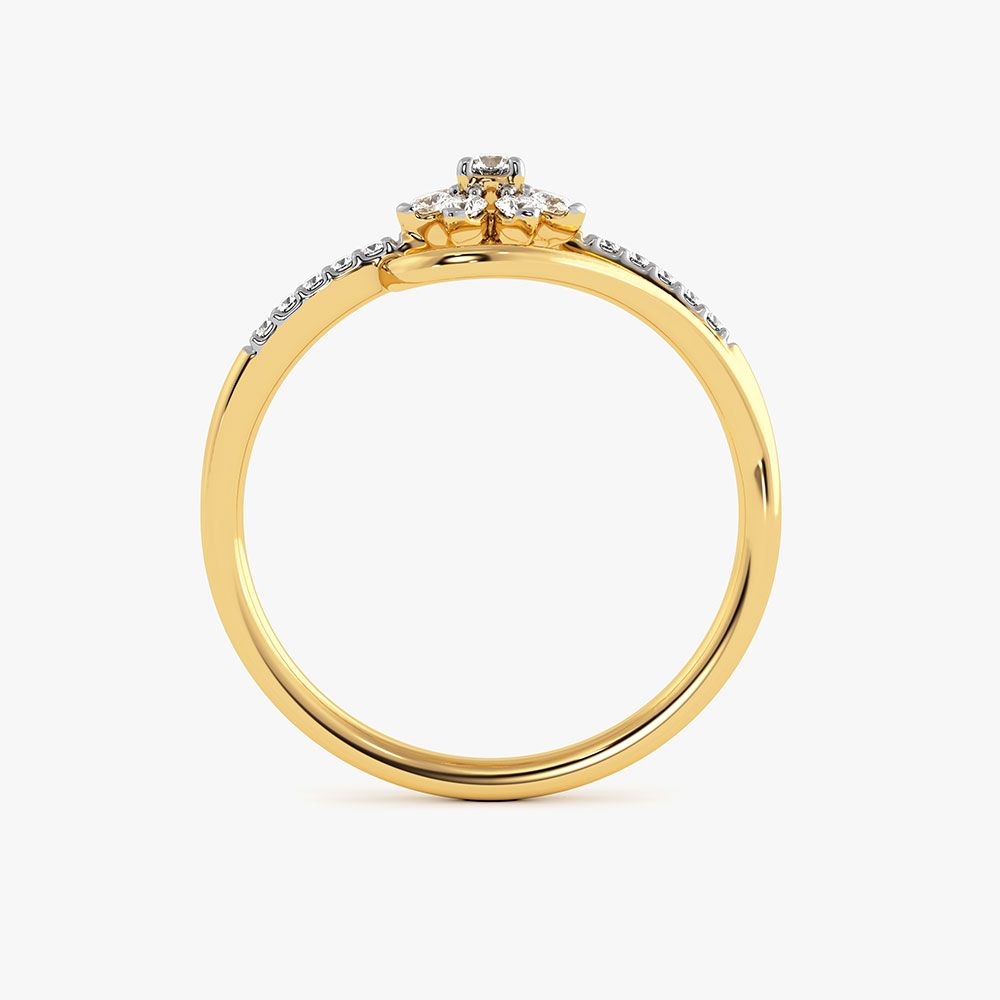 Perfect Bloom Yellow Gold Diamond Ring-Rings-ERG26K53