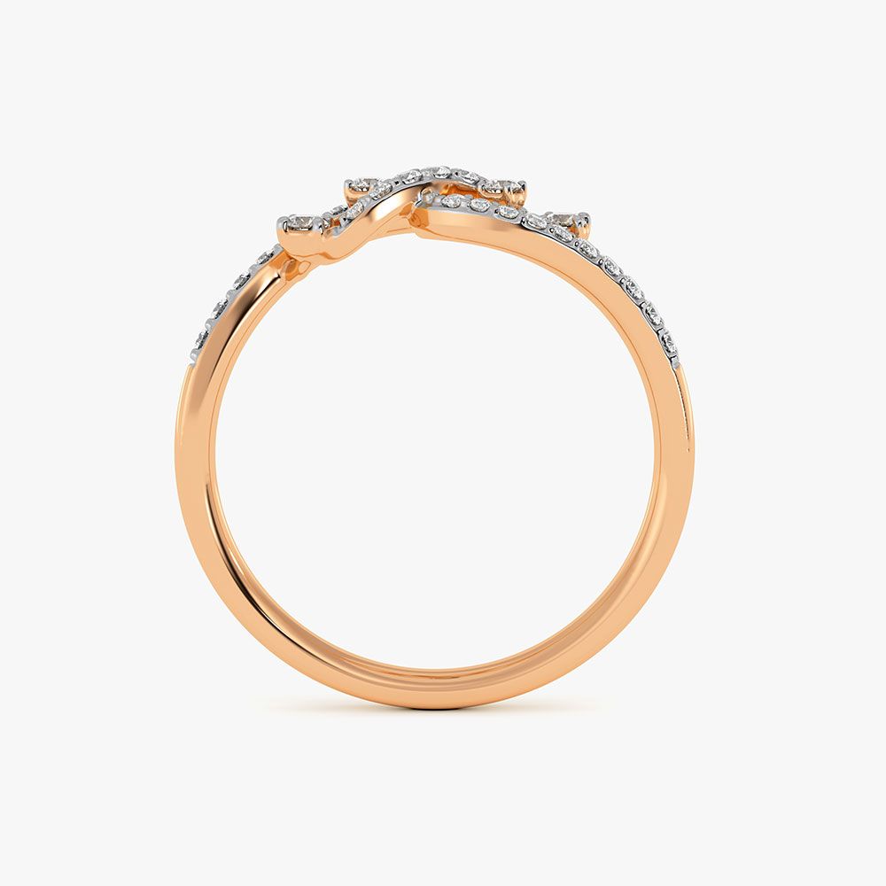 Effortless Swirl Rose Gold Diamond Ring-Rings-ERG26K55