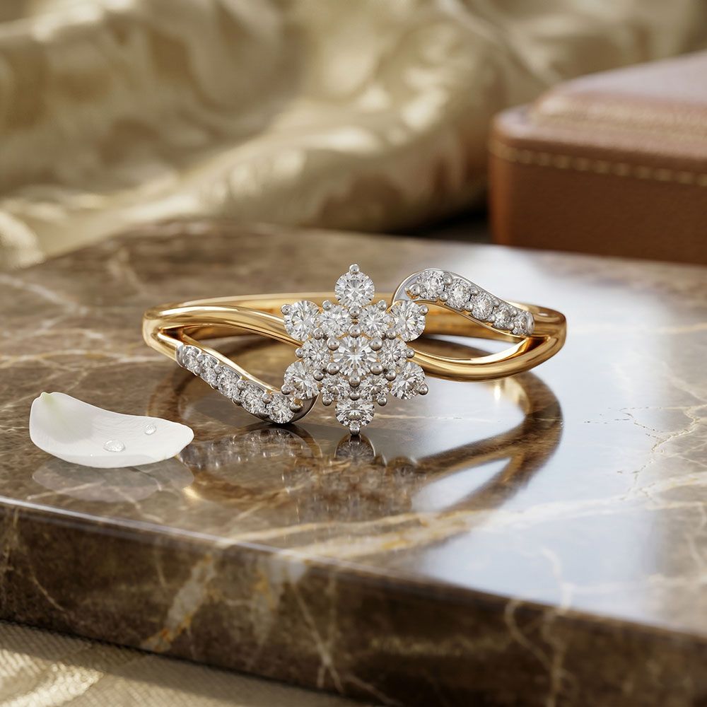 Everyday Nakshatra Yellow Gold Diamond Ring-Rings-ERG26K56