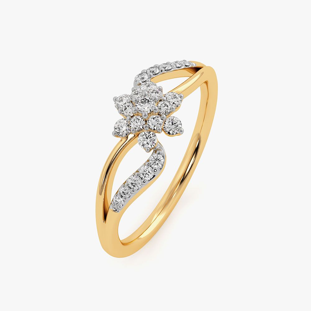 Everyday Nakshatra Yellow Gold Diamond Ring-Rings-ERG26K56