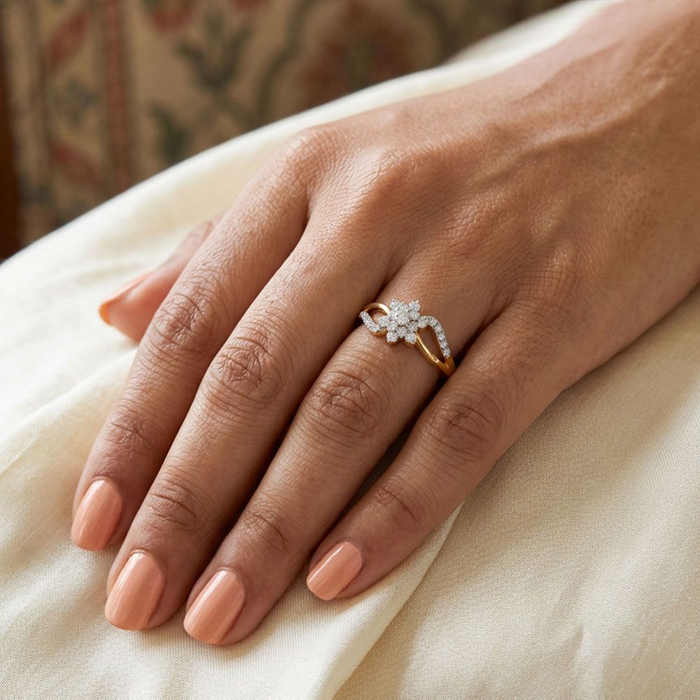 Everyday Nakshatra Yellow Gold Diamond Ring-Rings-ERG26K56