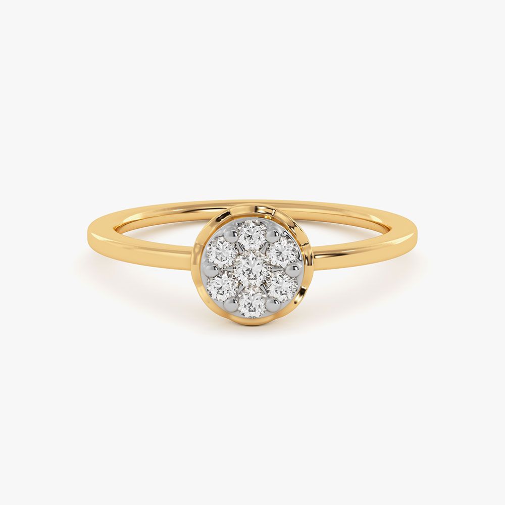 Modern Minimal Yellow Gold Diamond Ring-Rings-ERG26K58