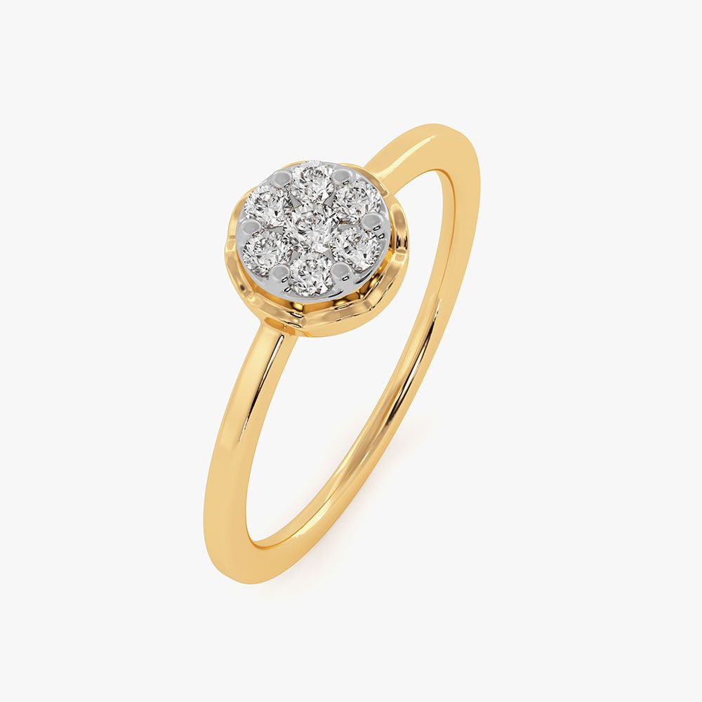 Modern Minimal Yellow Gold Diamond Ring-Rings-ERG26K58