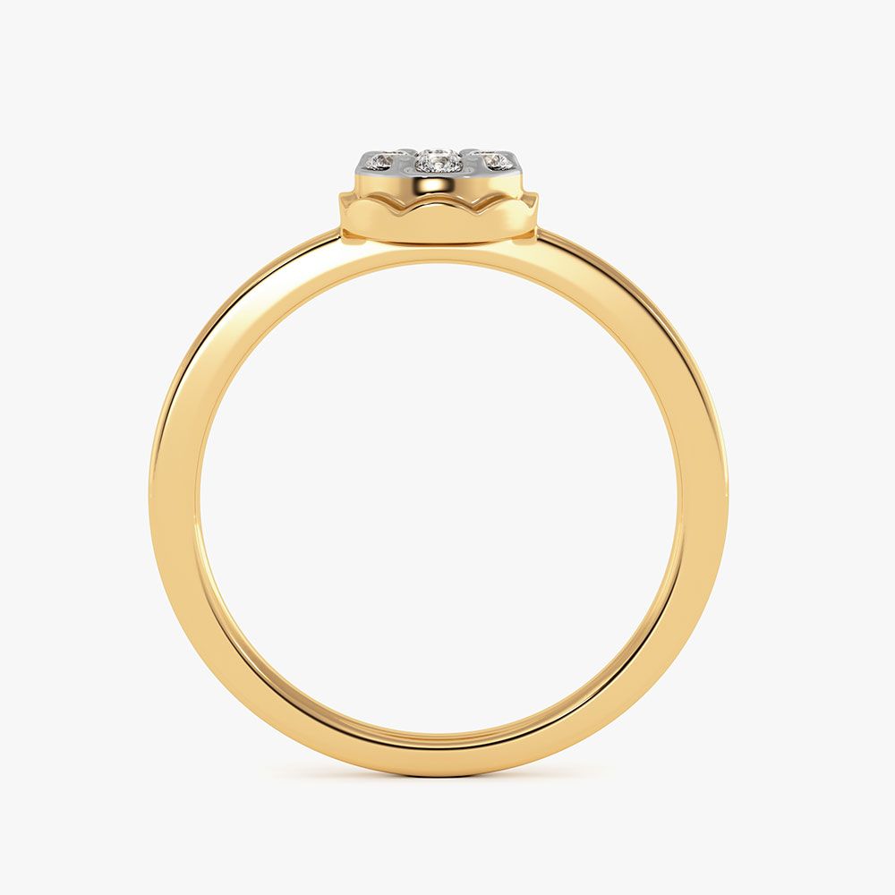 Modern Minimal Yellow Gold Diamond Ring-Rings-ERG26K58