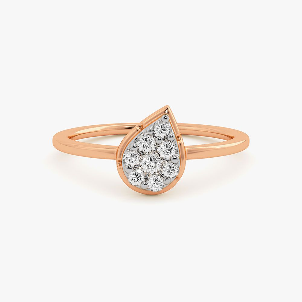 Sleek Geometric Rose Gold Diamond Ring-Rings-ERG26K59