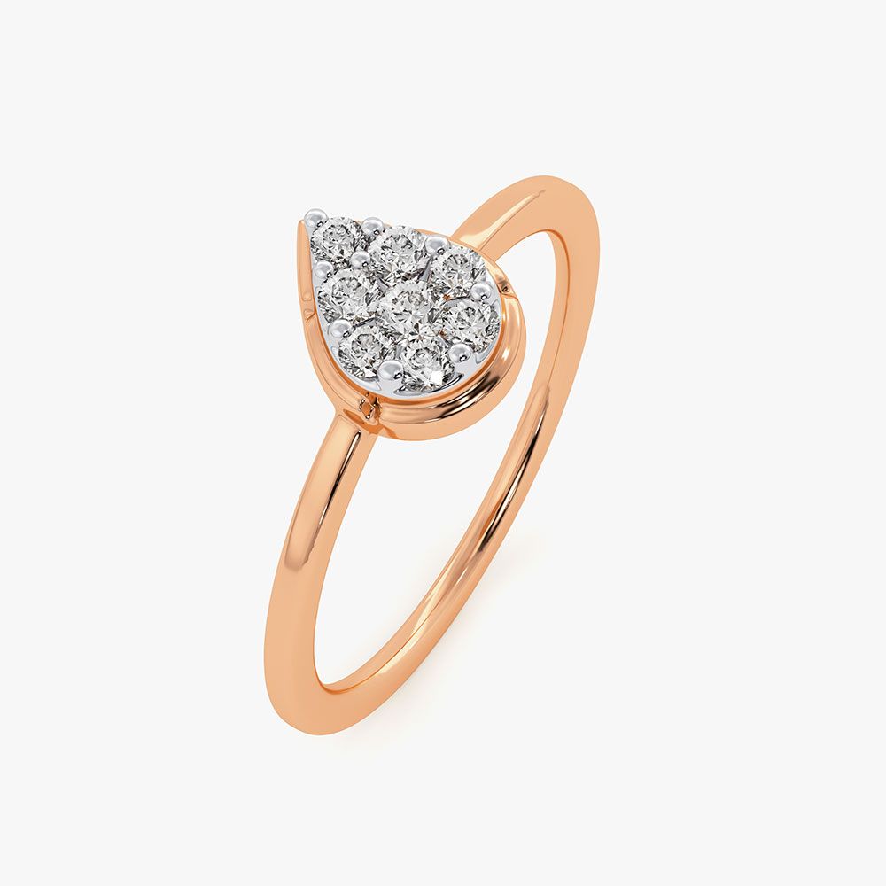 Sleek Geometric Rose Gold Diamond Ring-Rings-ERG26K59