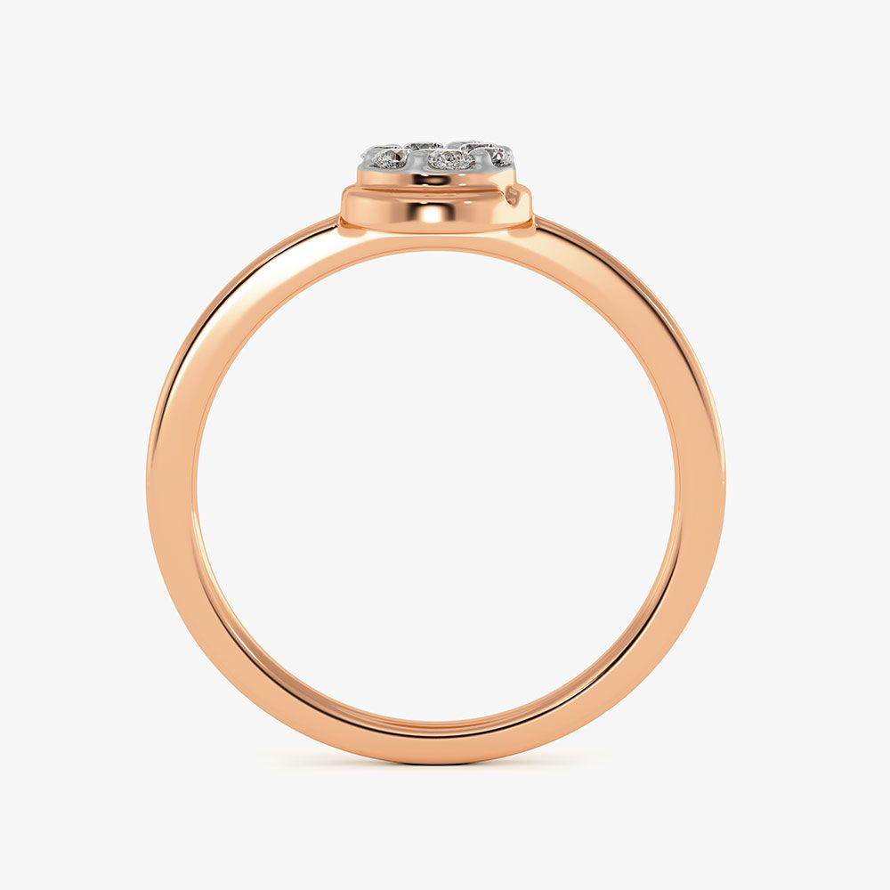 Sleek Geometric Rose Gold Diamond Ring-Rings-ERG26K59
