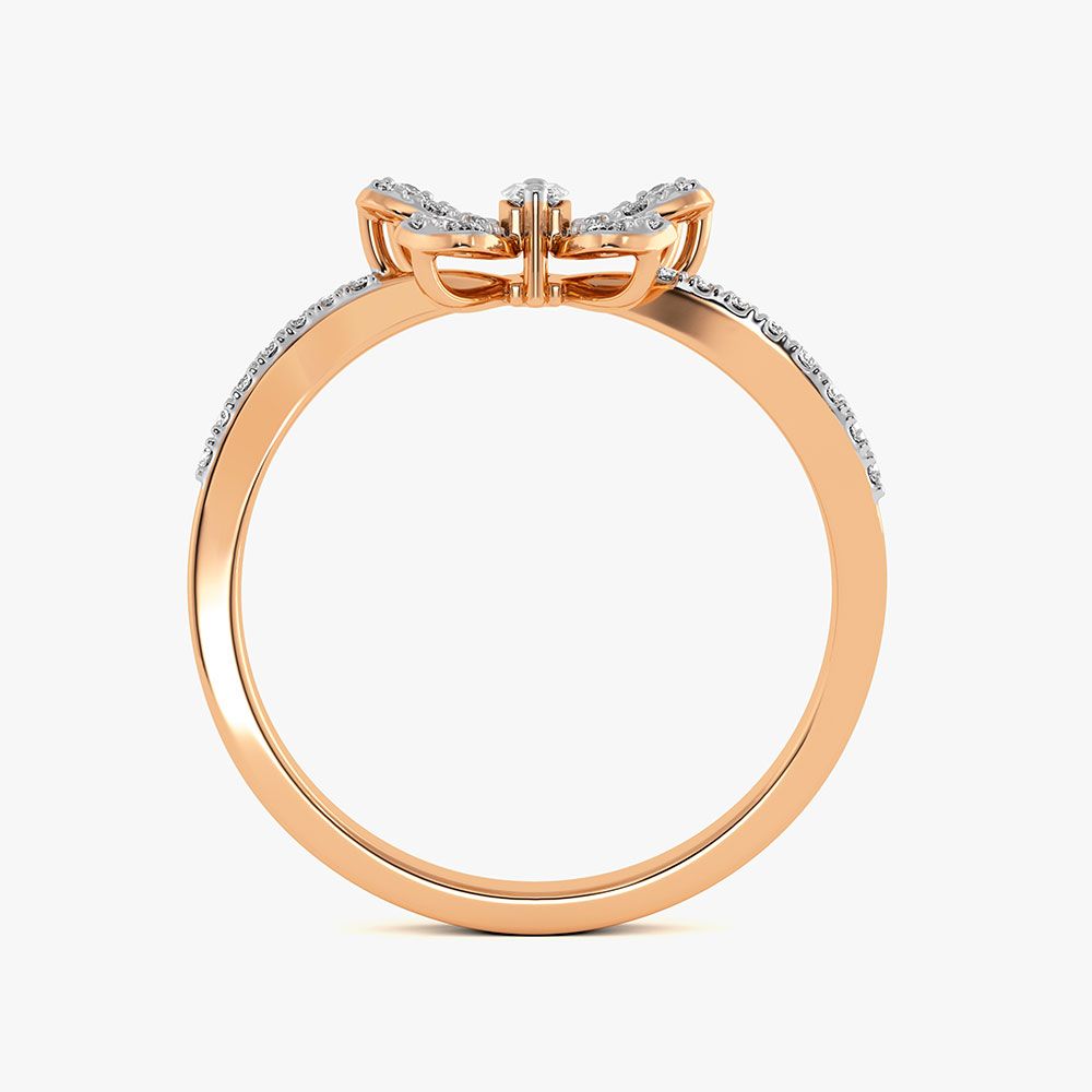 Butterfly Rose Gold Diamond Ring-Rings-ERG26K60