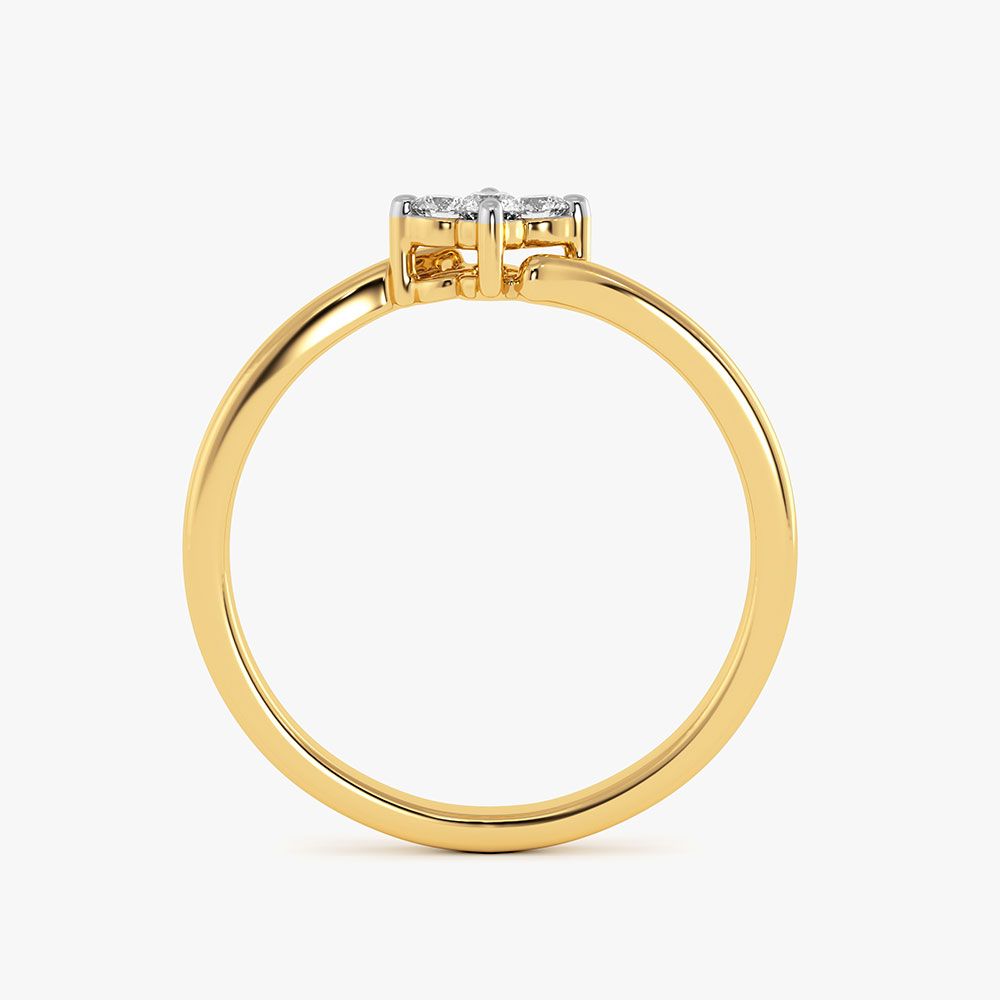 Clover Elegance Yellow Gold Diamond Ring-Rings-ERG26K61