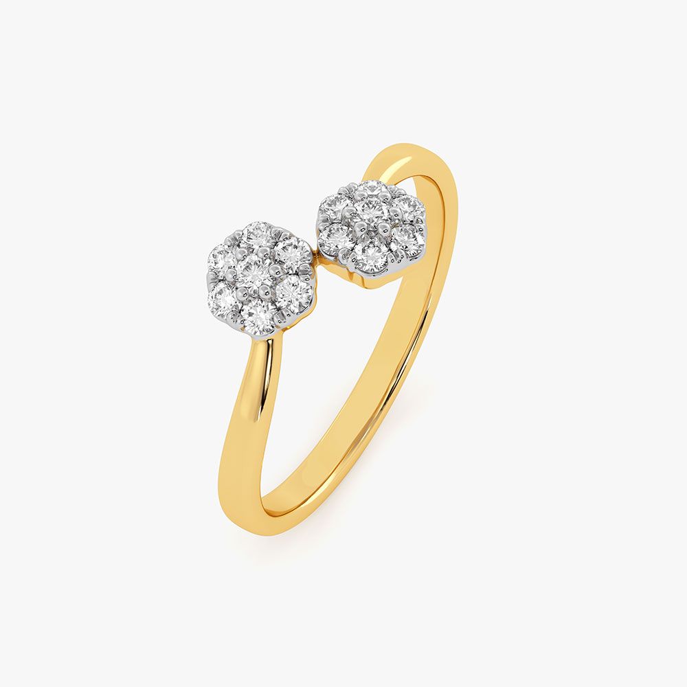 Bloom Flower Yellow Gold Diamond Ring-Rings-ERG26K63