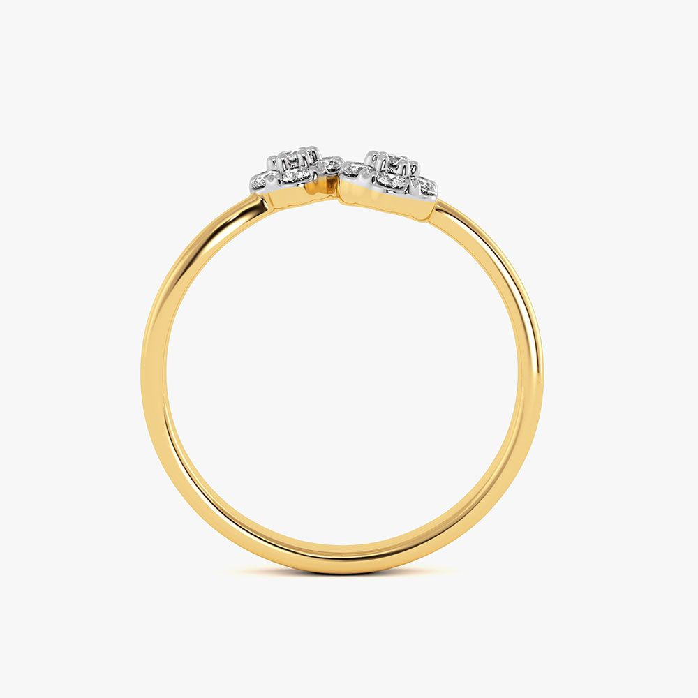 Bloom Flower Yellow Gold Diamond Ring-Rings-ERG26K63