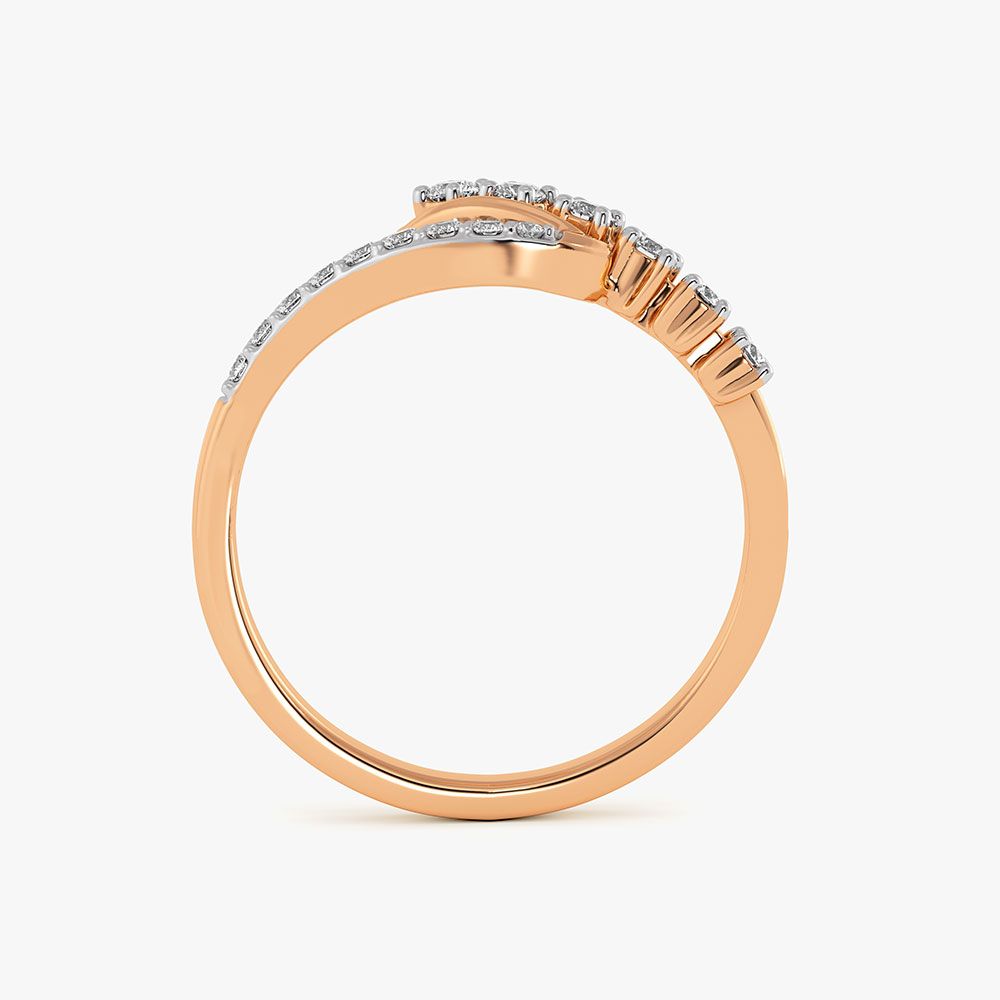 Casual Sparkle Rose Gold Diamond Ring-Rings-ERG26K65