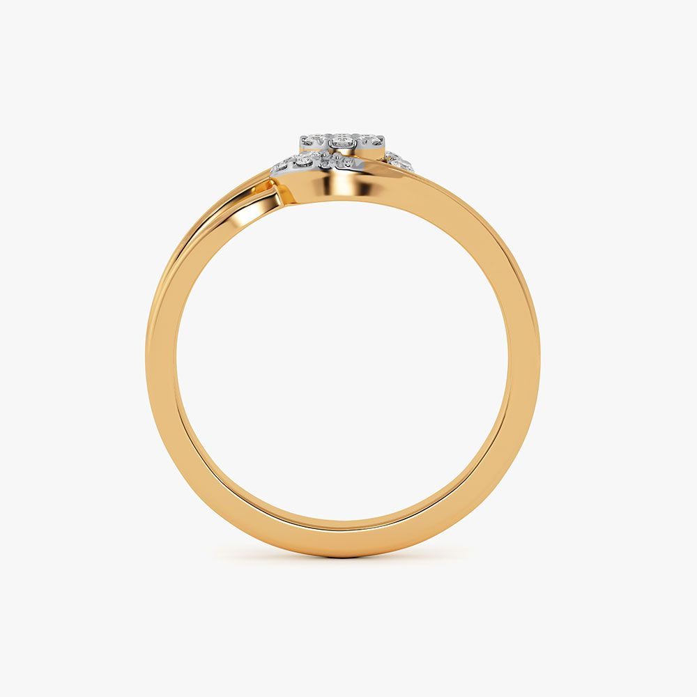 Dancing Swirl 9Kt Yellow Gold Diamond Ring-Rings-ERG26K66