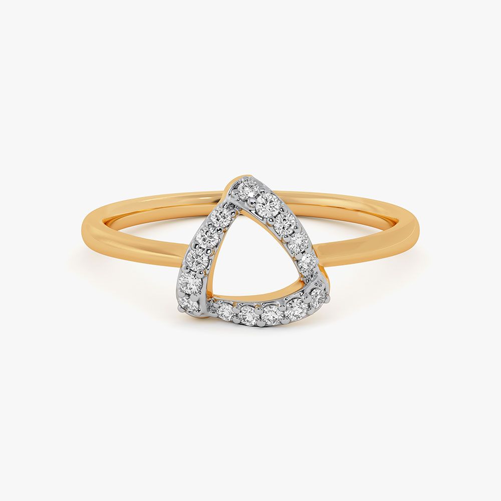 Modern Bold 9Kt Yellow Gold Diamond Ring-Rings-ERG26K69