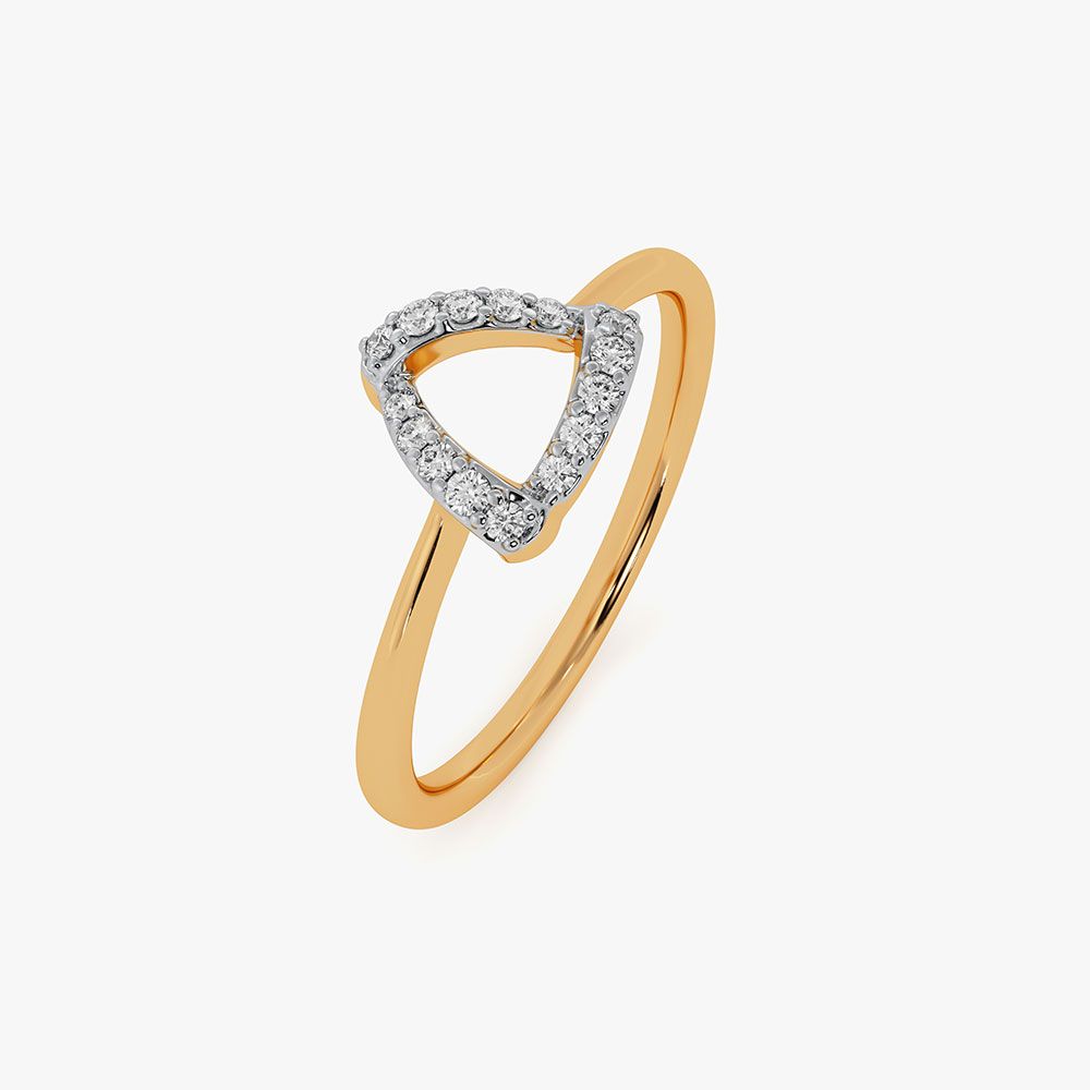 Modern Bold 9Kt Yellow Gold Diamond Ring-Rings-ERG26K69