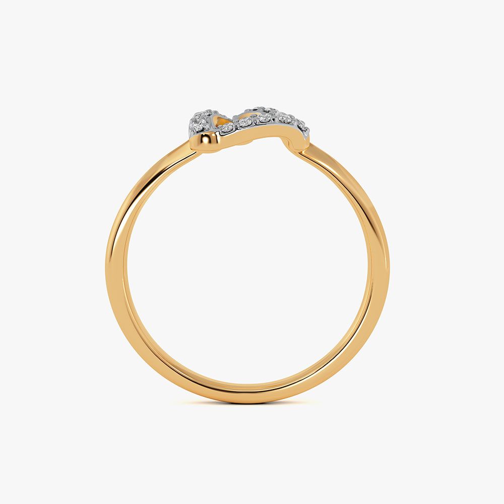 Modern Bold 9Kt Yellow Gold Diamond Ring-Rings-ERG26K69