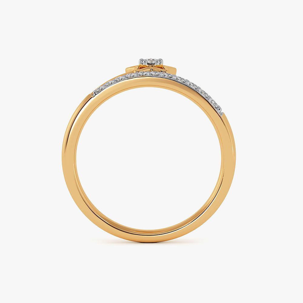 Star 9Kt Yellow Gold Diamond Ring-Rings-ERG26K71