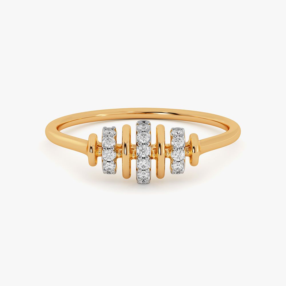 Rhythm 9Kt Yellow Gold Diamond Ring-Rings-ERG26K74