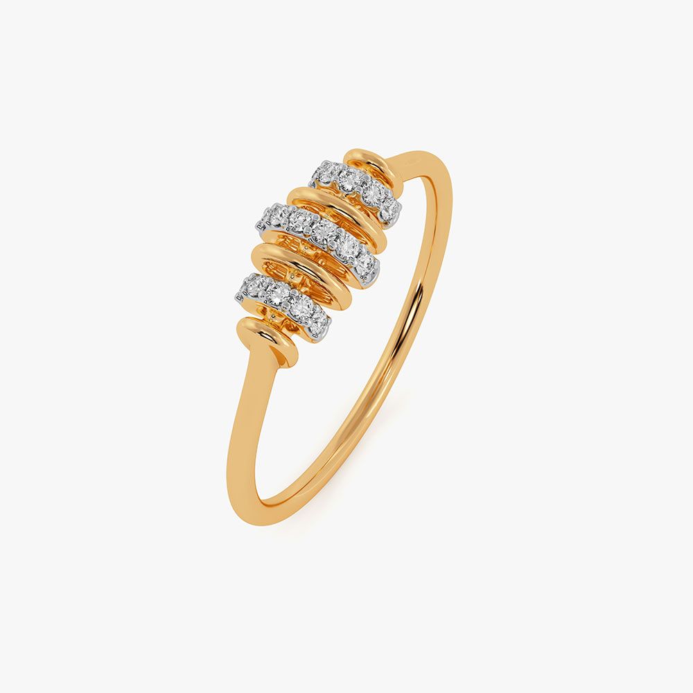 Rhythm 9Kt Yellow Gold Diamond Ring-Rings-ERG26K74
