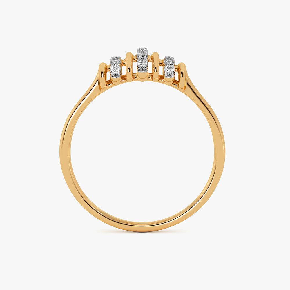 Rhythm 9Kt Yellow Gold Diamond Ring-Rings-ERG26K74