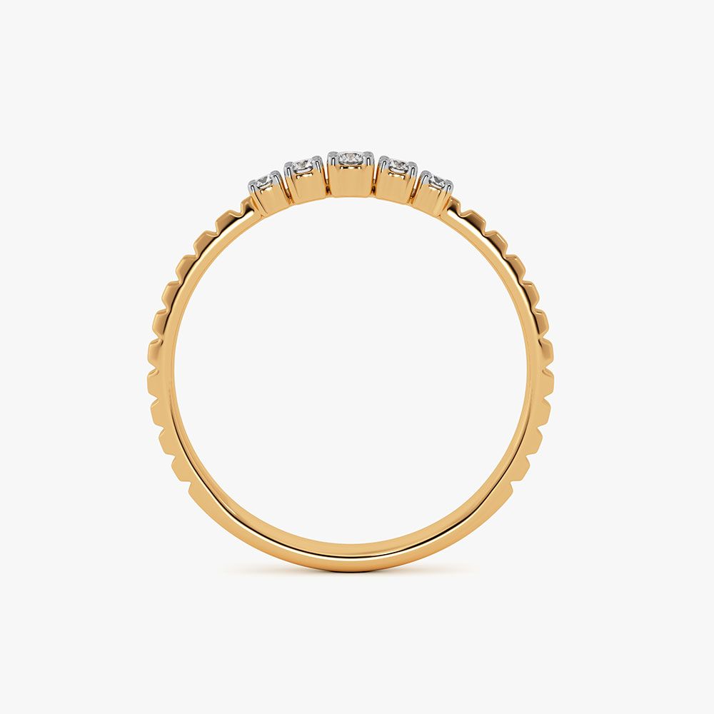 Understated Minimal Yellow Gold Diamond Ring-Rings-ERG26K76