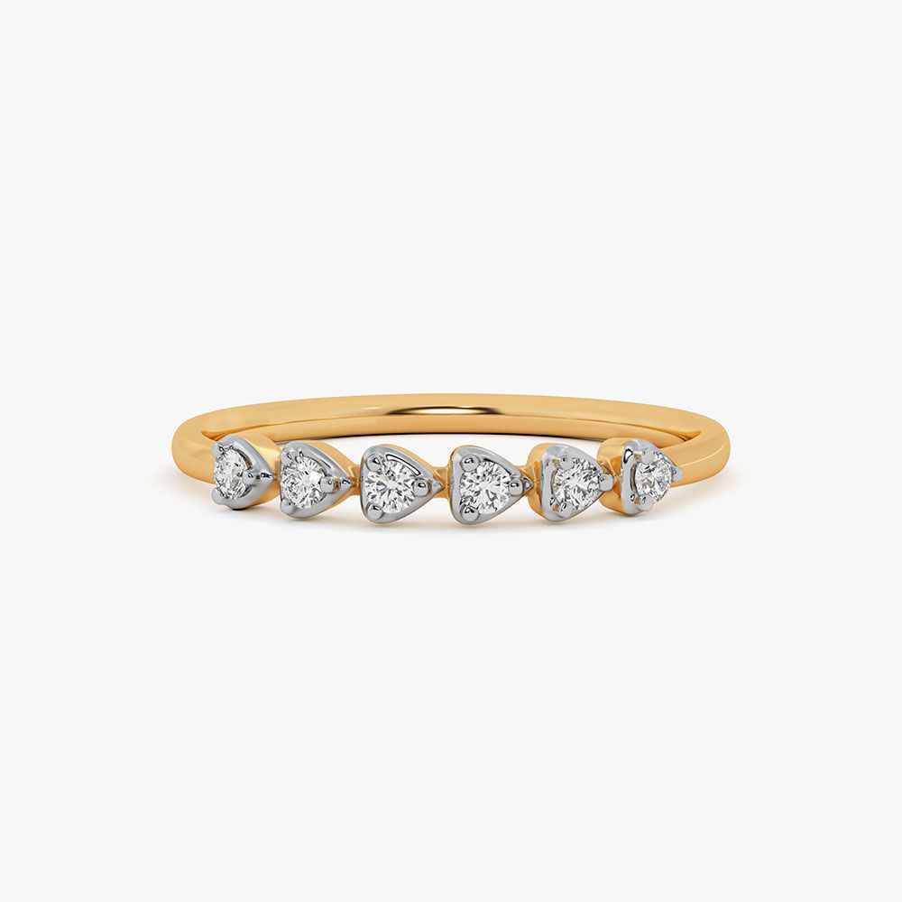 Minimal Sparkle Yellow Gold Diamond Ring-Rings-ERG26K77