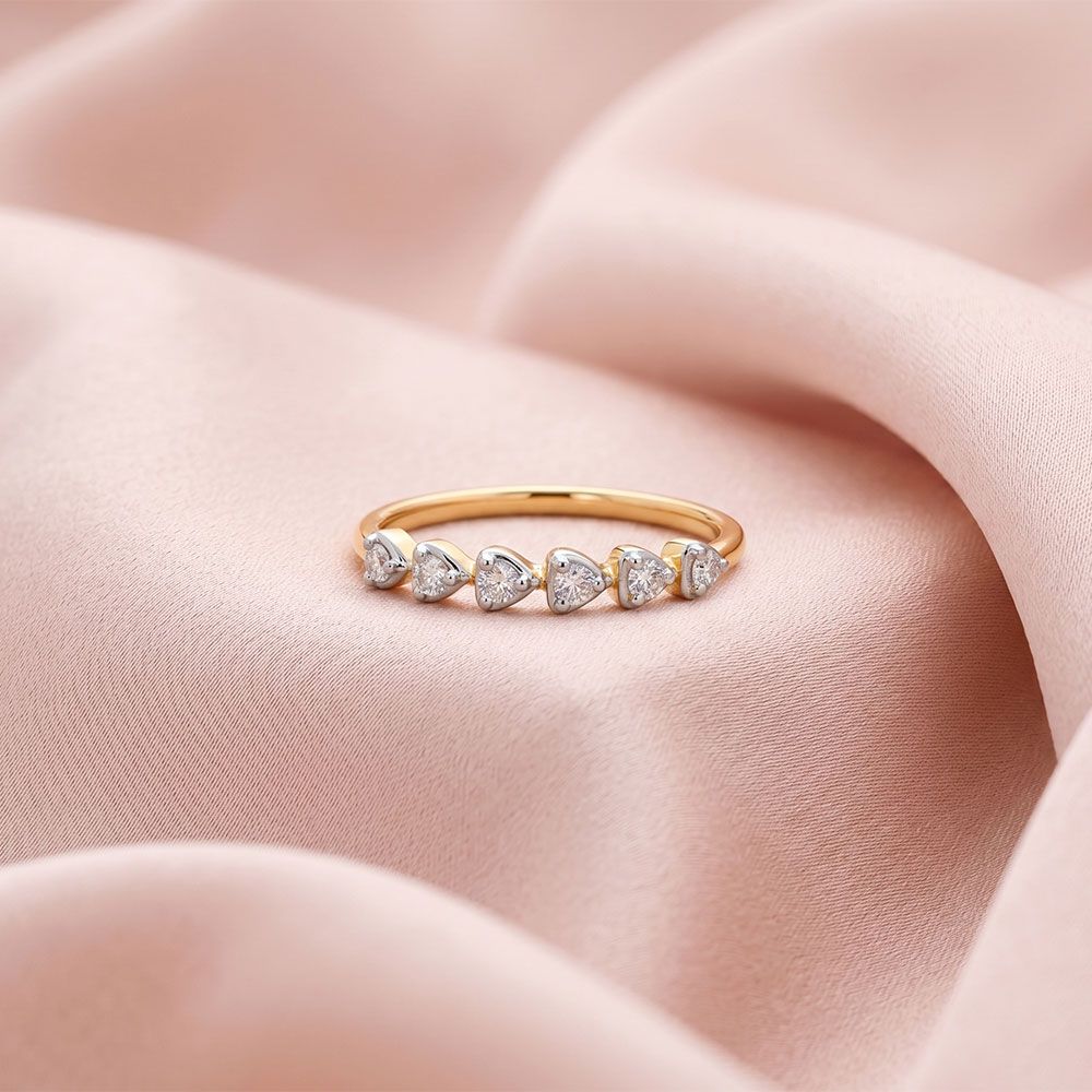 Minimal Sparkle Yellow Gold Diamond Ring-Rings-ERG26K77