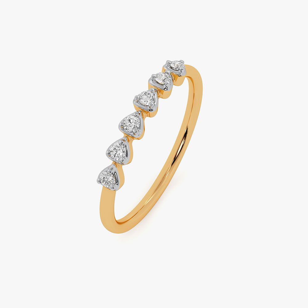 Minimal Sparkle Yellow Gold Diamond Ring-Rings-ERG26K77