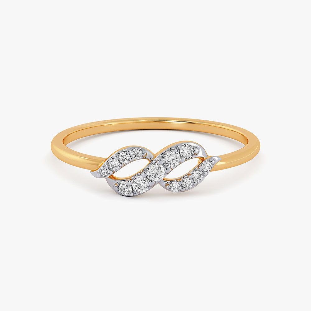 Infinity Yellow Gold Diamond Ring-Rings-ERG26K79