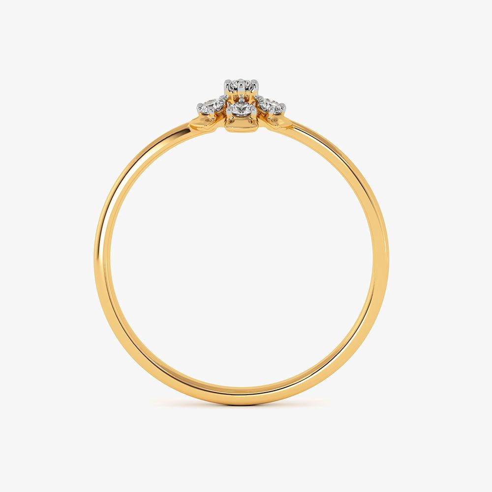 Graceful Flower Yellow Gold Diamond Ring-Rings-ERG26K84