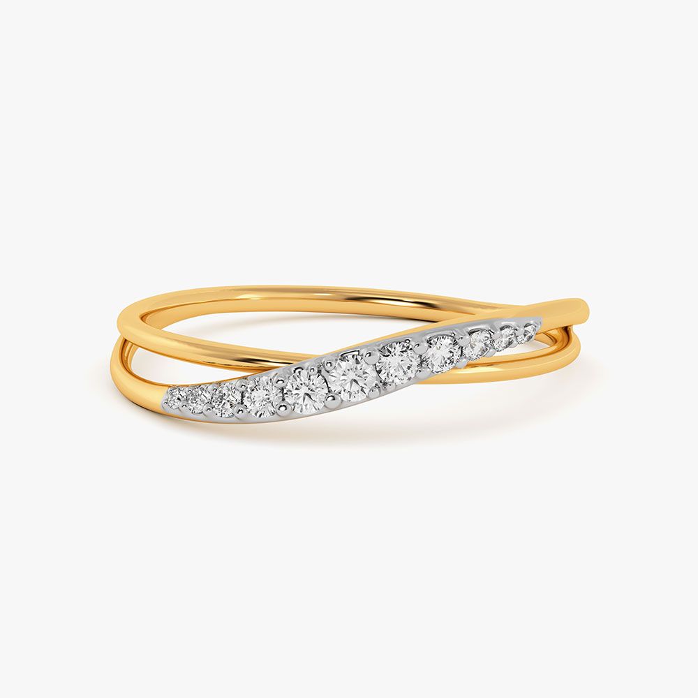 Swirl Daily Yellow Gold Diamond Ring-Rings-ERG26K86
