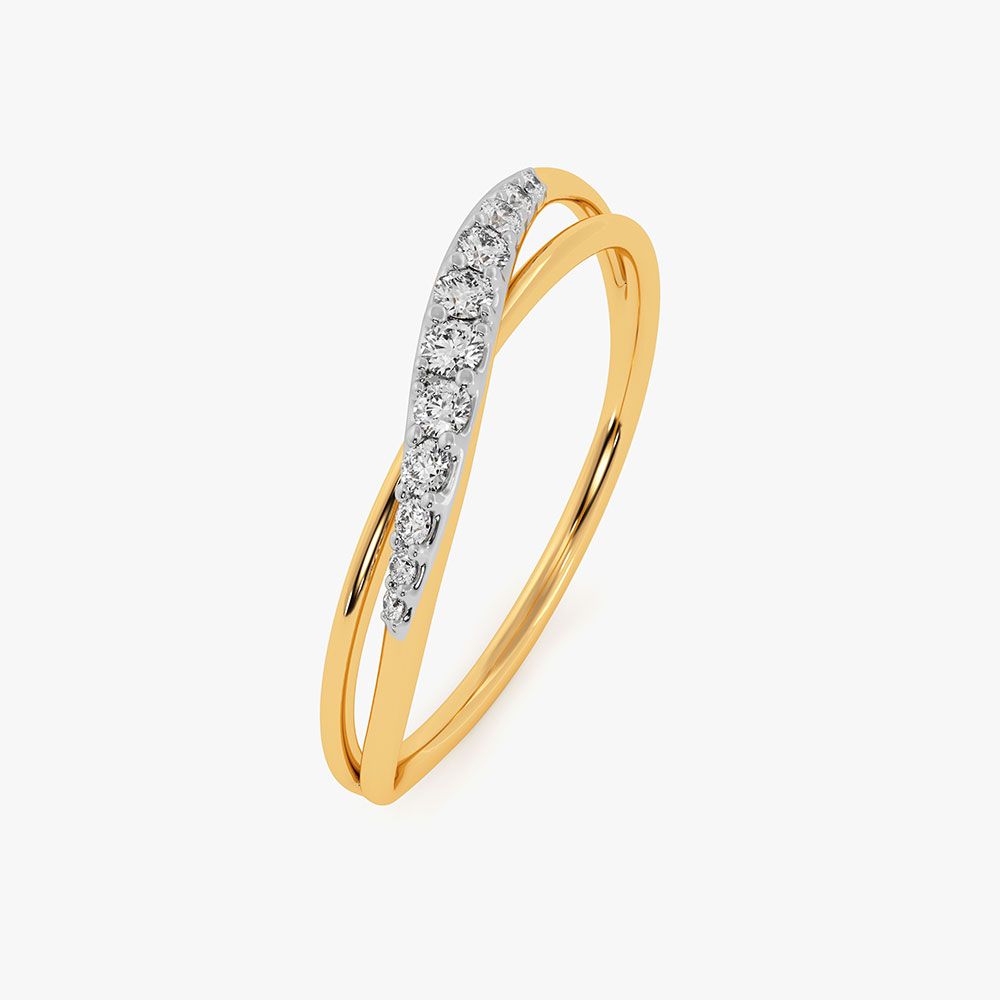 Swirl Daily Yellow Gold Diamond Ring-Rings-ERG26K86