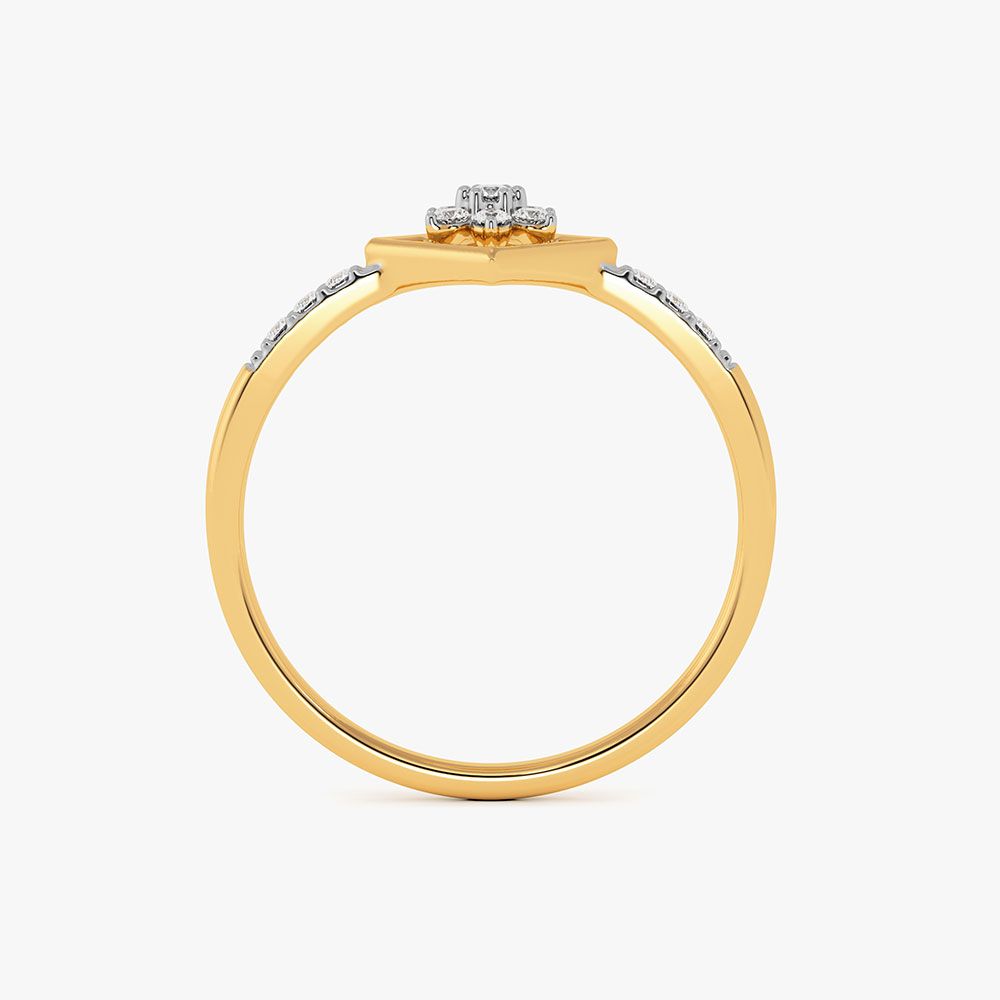 Structured Edge Yellow Gold Diamond Ring-Rings-ERG26K87