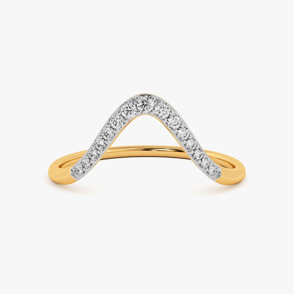 Shimmering Swirl Yellow Gold Diamond Ring-Rings-ERG26K89